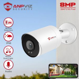 ANPVIZ 8MP POE IP Bullet Kamera Dış Mekan 24/7 Colorvu 30m CCTV Video Gözetimi IP67 SD Kart H.265 Sesli Hareket Algılama 2.0