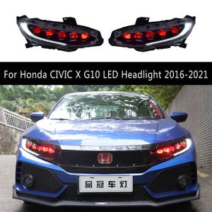 For Honda CIVIC X G10 LED Headlight Assembly 16-21 Daytime Running Light Dynamic Streamer Turn Signal Indicator Front Lamp