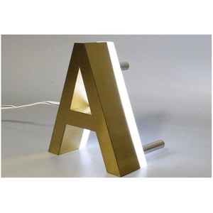 Dekoratif Nesneler Figürinler 3D Led Modern Ev Numarası Altın Renk Beyaz Işık Metal Açık Su geçirmez El Kapısı Plat Homefavavor DHJTW