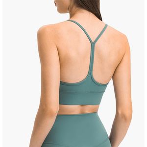 Yoga bra y geri yastıklı kırpılmış sütyen strappy spor bras fitness egzersiz yastıklı sütyen üstleri spor koşu gömlek