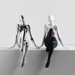 Cyber Bionic Man Scifi персонаж смолы Скульптура творческие ремесла робот мебель