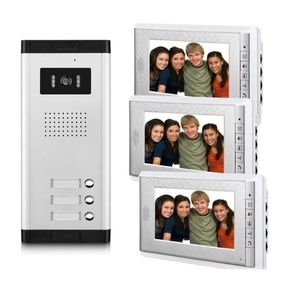 Video Door Phones 2/3/4 Units Apartment Phone Intercom System Doorbell Kit For 2-4 Apartments House 1 Camera Monitor Drop Delivery Sec Ot7Dt