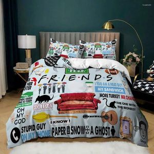 Yatak takımları 3D baskılı arkadaşlar tv şov stili kızlar kızlar ikiz kraliçe nevresim yastık kılıfı yatak çocuklar yetişkin ev tekstilextile
