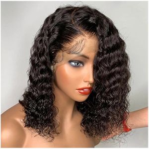 Black Front Lace Wig Fashion Nature Body Flip High Temperature Silk Small Curly Hair