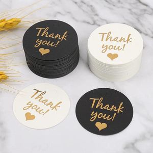 Parti dekorasyonu 50pcs altın folyo kalp turu Teşekkürler etiket paketleme kutuları küçük işletme hediyesi sarma askı etiketleri