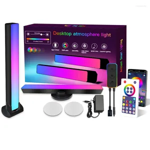 Gece Işıkları 2 PCS Akış Işık Bar BT Uygulama Kontrolü Akıl Led Çubuklar Eğlence için Ortam PC TV Oda Dekorasyonu