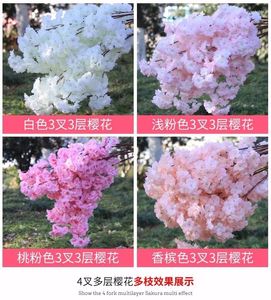 Dekoratif Çiçekler 100/200pcs 140-Heads Yapay Kiraz Blossoms Düğün Kemeri Dekorasyon Sahte Çiçek İpek Hidrangea Beyaz Şube Ev Dekor
