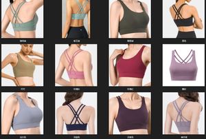 Yoga Bra Lu-2326 Spor Sütyen Kadınlar Tek Parça Tank Top Enerji Eğitim Tank Top Açık Göbek Top Nefes Alabilen Dolgu Spor Salonu Çalışma Push Up Sutyası