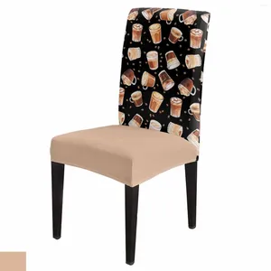 Чехлы на стулья с текстурой кофейных зерен, набор кухонных эластичных чехлов на сиденье из спандекса, дома, столовой