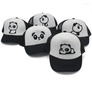 Летние бейсболки с рисунком панды и сетчатой кепкой для детей, сетчатая бейсбольная кепка с 5 панелями, Snapback Gorras, шляпа от солнца, солнцезащитный козырек