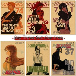 Resimler Ağızla Anime Poster Kraft Paper Vintage Baskı 4K Yüksek Kaliteli Ev Dekorasyon Resim Sanat Duvar Sticker