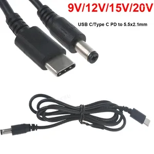 C/Type C PD до 9 В, 12 В, 15 В, 20 В, 5,5x2,1 мм, кабель питания для Wi-Fi-маршрутизатора, ноутбука, светодиодный светильник, камера, беспроводной динамик, модем, нет