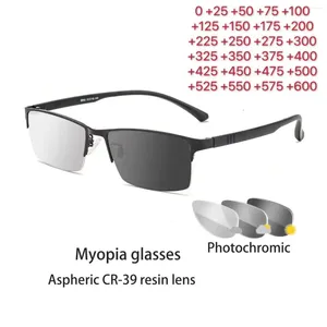 Солнцезащитные очки Похромные линзы-хамелеоны, близорукость, синий свет, блокирующие мужские компьютерные очки, игры для зрения 0,50 0,75 175 2,5 6