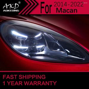 Система освещения, автомобильные фары для Porsche Macan, светодиодные фары 2014-2024, фара Drl, линзы проектора, автомобильные аксессуары