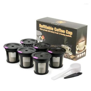 Фильтры для кофе Icafilasrefillable Keurig Многоразовый фильтр K-Cup для пивоваров 2,0 1,0 Kcup Hine K-Carafe Прямая доставка Dhuzq