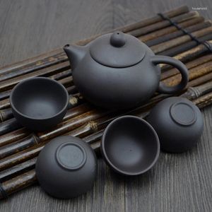 TeAware Setleri Zisha Service Çin Mor Kil Çaydan Set Set Çay Infuser El Yapımı Çay Fincanı