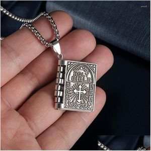 Ожерелья с подвесками, мужское трендовое винтажное библейское ожерелье, женское ожерелье с крестом веры, длинная цепочка для семьи, праздника, ювелирные изделия на шею, падение Del Dhayz