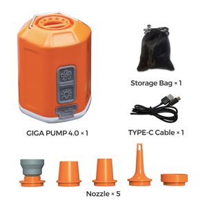 GIGA Pump 4.0 Мини-воздушный насос 4,2 кПа Перезаряжаемый портативный воздушный насос с походным фонарем для пеших прогулок/спального коврика/кольца для плавания 240124
