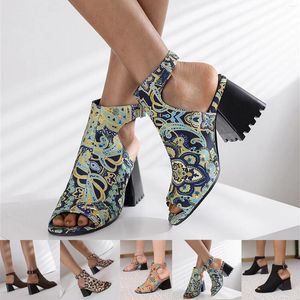 Sandalen Damen Mode Einfarbig Flock Hohl Offene spitze Dicke Hochhackige Schnalle Sandale Damen Hausschuhe Für Frauen