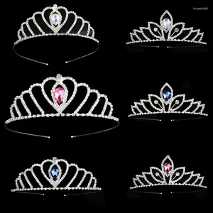 Grampos de cabelo princesa tiara infantil vermelho noiva coroa floral casamento acessórios de noiva joias douradas