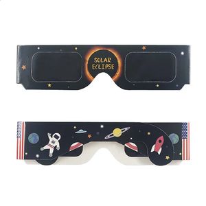 500pcs/lot 3D Paper Safe Solar GlassesSafe Solar Eclipse Viewing Glasses Wholesale 240124