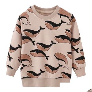 Hoodies Sweatshirts Jum Meters Arrival Autumn Boys Girls Cotton Whale Print Selling Kids Clothes Long Sleeve Sport Shirts Drop Del Dhefz