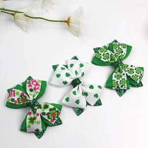 Saç aksesuarları 9pcs/set St. Patrick Günü Mardi Gras Bows Clip Festival Çocuklar