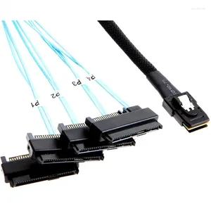 Bilgisayar Kabloları 3ft 1m Mini SAS 36P SFF-8087 ila 4 SFF-8482 29 15p SATA Konektörleri Power Kablosu Ofis Malzemeleri