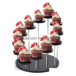 Diğer Bakeware Bakeware Araçları Cupcake Stand Akrilik Ekran Takı Organizatör Vitrini Kek Tatlı Depolama Rafı Tutucu Parti Dekorati DHTSH