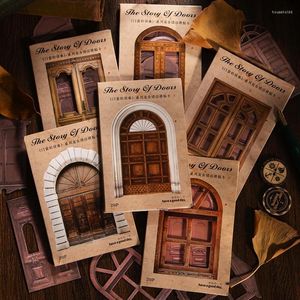 20pcs/paket vintage ins ahşap pencere malzeme kağıdı dekoratif DIY scrapbooking günlük albüm arka plan önemsiz günlük malzemeleri