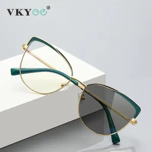 Güneş gözlükleri vyee kadın kedi gözleri pokromik okuma gözlükleri tasarım kelebek çerçevesi özelleştirilmiş reçeteli mavi anti-ışın gözlük 3100