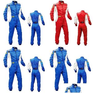 Motocycle Racing Clothing Childrens One-Piece Suit Kart Drift Practice Men And Women Red Black Blue Drop Delivery Dhzqw