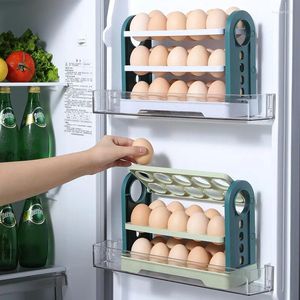 Mutfak Depolama Flip Yumurta Rafları Buzdolabı Yan Kapı Dikey Kutu Japon Taze Tutucu Anti-Fall Çok Katmanlı Özel Raf