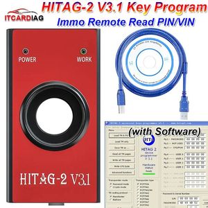 HITAG2 HITAG-2 V3.1 Sürüm Otomatik Anahtar Programcısı OBD2 Araç Teşhis Aracı Hitag 2 Evrensel Transponder Immo Uzaktan Okuma Pin Vin