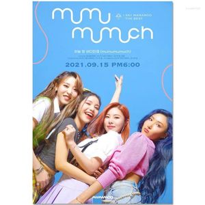 Resimler mamamoo kpop poster tuval 30x45cm 40x60cm sanat ev dekorasyon bezi kumaş duvar baskısı ipek 12.29