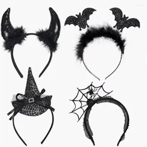 Parti Dekorasyonu Cadılar Bayramı Şeytan Saç Band Örümcek Web Cadı Dans Kafası Po Ders Ghost Festival Bat Hoop