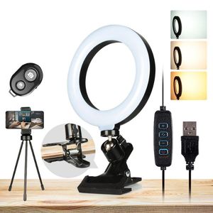 16CM 6inch Selfie Ring Light Multifunction LED Ring Light with Stand Clip Holder for Live Streaming YouTube Video Photography Makeup Camera Ring Lamp