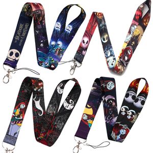 halloween night christmas horror skull Keychain ID Credit Card Cover Pass Mobile Phone Charm Neck Straps Badge Holder Keyring Accessories