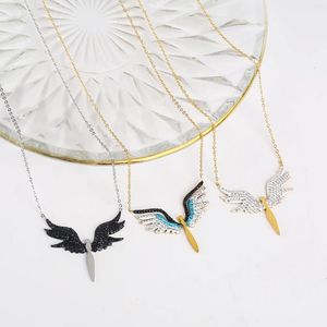 Ожерелья с подвесками, дизайн, женские крылья ангела, цепочка на ключицу, модное ювелирное изделие из нержавеющей стали, подарок на день Святого Валентина