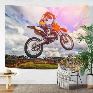 Camess Motocross Racer Goblen Extreme Spor Duvar Çocuklar İçin Asılı Kız Kızlar Yatak Odası Dekor Sanat Oturma Odası