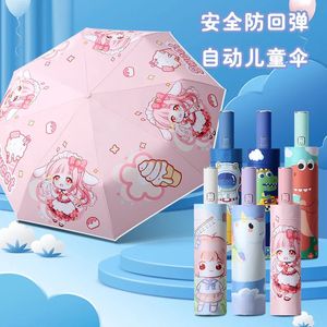 Kids Umbrella Unicorn Transparent Umbrellas Children Laser Umbrella Cute Cartoon Alpaca Girl Umbrellas Sakura Drop 240123