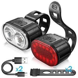 Other Lighting Accessories LED Bicycle Light 350mAh USB Rearchargeable MTB Bike Front Rear Headlight Taillight Flashlight Acessorios Para Bicicletas YQ240205