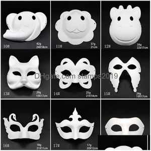 Parti Maskeleri Makyaj Dansı Beyaz Embriyo Mod DIY Boyama El yapımı Maske PP Hayvan Cadılar Bayram