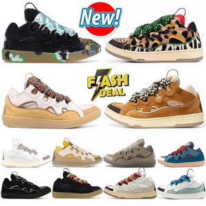 Designer Dress Shoes Fashion Leather Curb Sneakers Pairs Men Women Lace-Up Extraordinary Trainers Calfskin Rubber