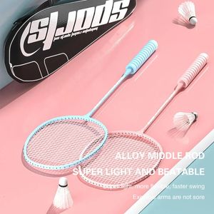 Adult Professional Full Carbon Badminton Racket Light Training 5U/G4 Both Offensive and Defensive String Hand Glue Racquet 2Pcs 240122