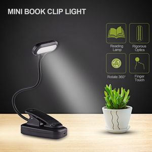 LED Eye Protection Book Night Light Adjustable Mini Clip-On Study Desk Lamp Battery Powered Flexible for Travel Bedroom Reading