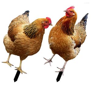 Bahçe Dekorasyonları Tavuk Yard Rooster Çim Dekor Kazık bahisleri metal süsleme tabelası Şekil Demir Ekleme Eylem Hayvanları Çiftlik Figürine