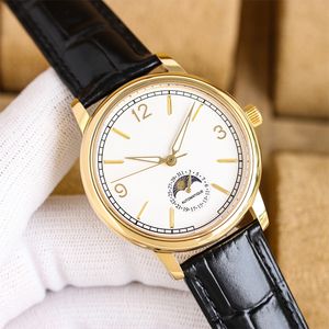 Watch Luxury Men Designer Watches Automatic Mechanical Movement Sapphire 40mm Moonphase High Quality Leather Strap Business Waterproof Wristwatch Montre De Luxe