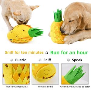 Cat Toys Yaratıcı Ananas Pet Köpek Sniff Mat Etkileşimli Chewing Eğitim Oyuncak Besleme Pad Sniffing Snuffle Malzemeleri