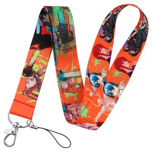 anime chainsaw man Keychain ID Credit Card Cover Pass Mobile Phone Charm Neck Straps Badge Holder Keyring Accessories